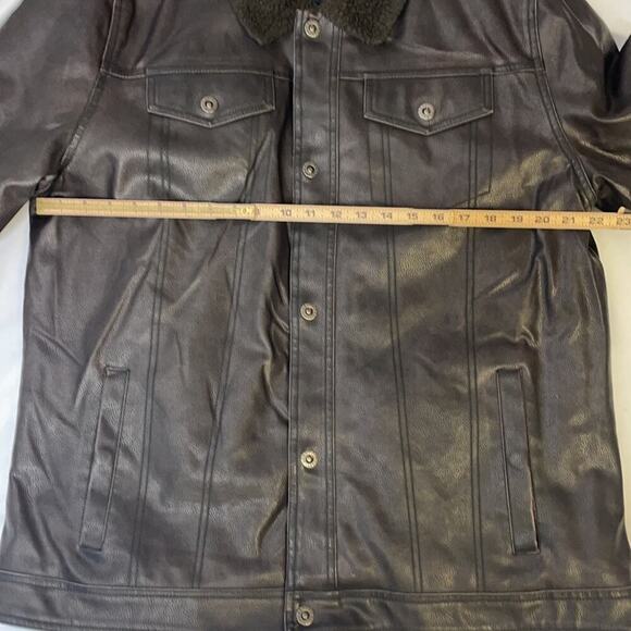 Men’s Leather coat/jacket XRAY JEANS brand TRUCKER JACKET WITH FAUX FUR collar - Picture 11 of 14